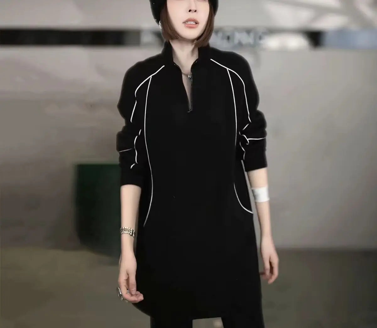 Women's Sweatshirt Autumn Winter New Loose Slim Versatile Mid-length Casual Top