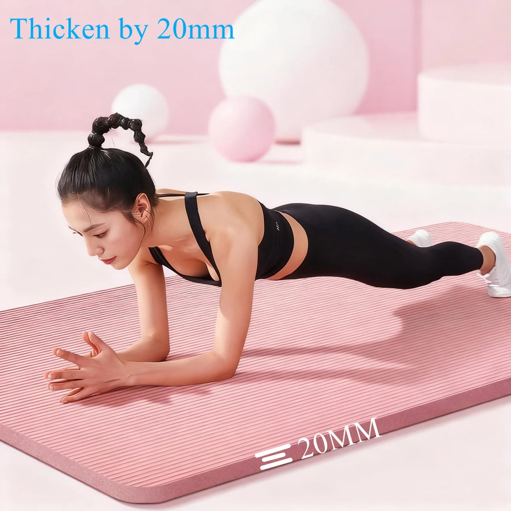 Thick Yoga Mat 15mm 20mm Anti Slip Fitness Exercise Mat for Yoga Pilates Gym 183×60cm