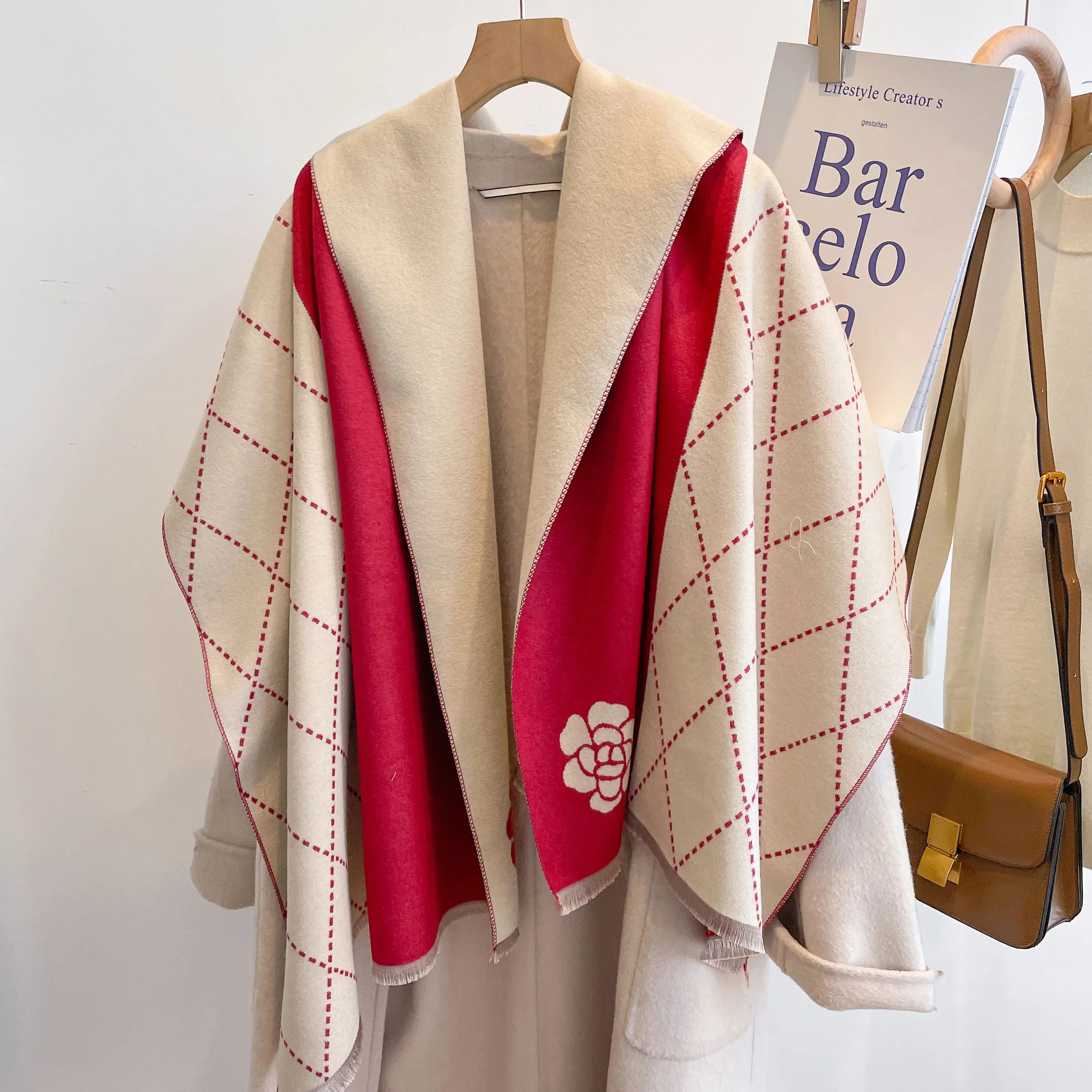 2023 Designer Cashmere Scarf Women Winter Shawl And Wraps Hijab Thick Blanket Ladies Long Pashmina Echarpe Neckerchief Bufanda