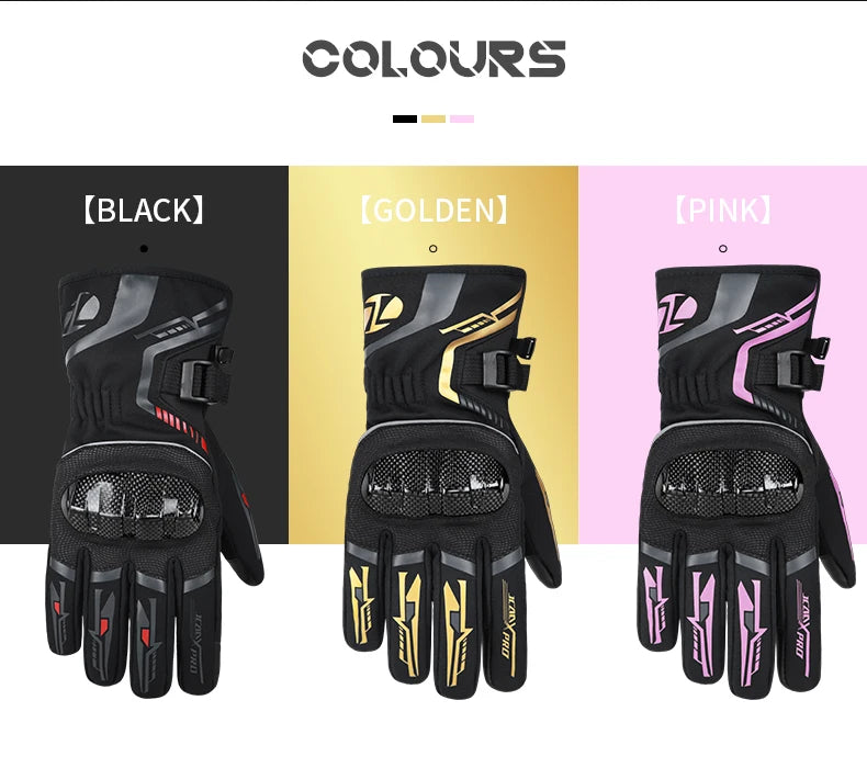Warm Winter Riding Gloves Waterproof Thickened Insulation & Hard Knuckle Protection | Motorcycle & Bike Gloves (Great Present)