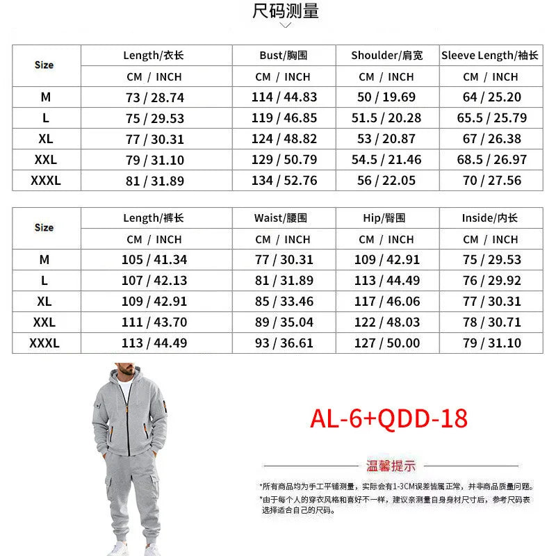 Men’s Winter Heavy Fleece Zip-Up Hoodie – Warm Casual Sportswear