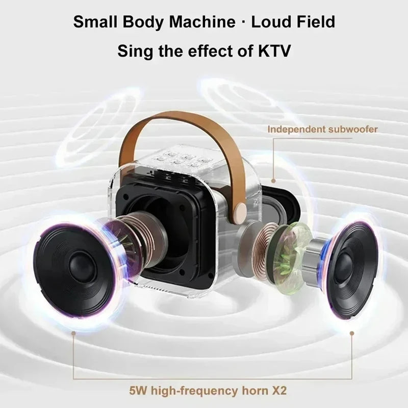 Microfone de áudio Bluetooth K12 máquina de karaoke portátil 5,3 PA speaker system wireless audio with microphone - trendingshoping.com