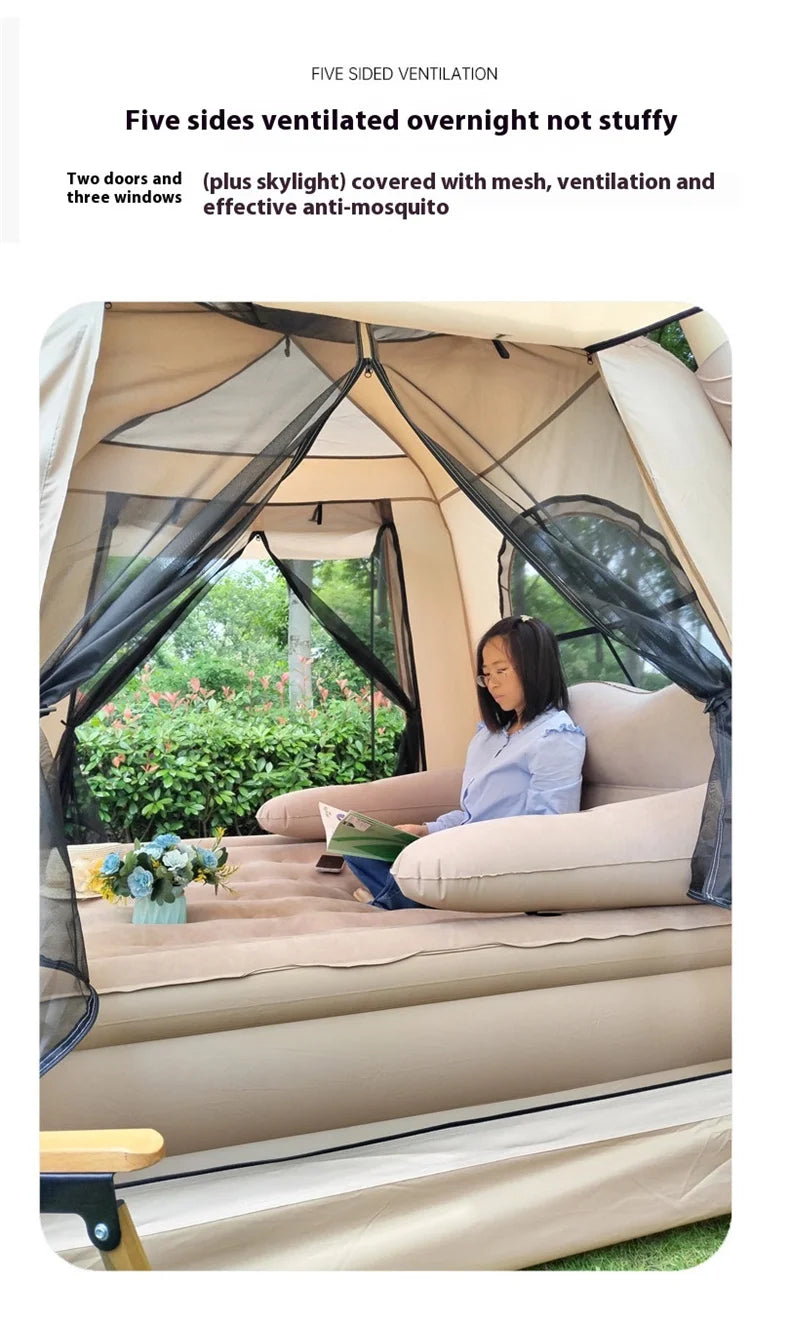 Lohascamping Large Inflatable Camping Air Tent For 4 To 5 People Family Hiking Outdoor Dome Shelter
