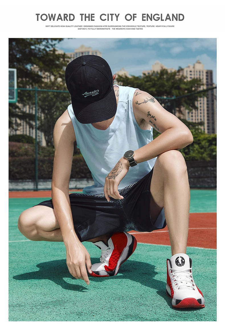 Men’s High-Top Basketball Sneakers | Breathable Non-Slip Outdoor Sports Shoes
