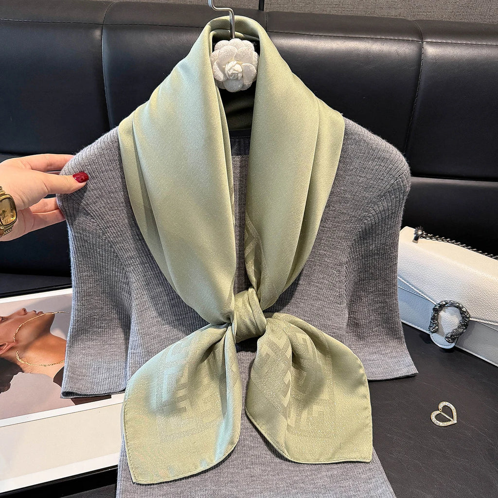 2025 Latest Spring and Autumn Women's Fashion Hijab Silky Muslim Square Sun Protection Shawl Luxury Brand Soft Female Scarf