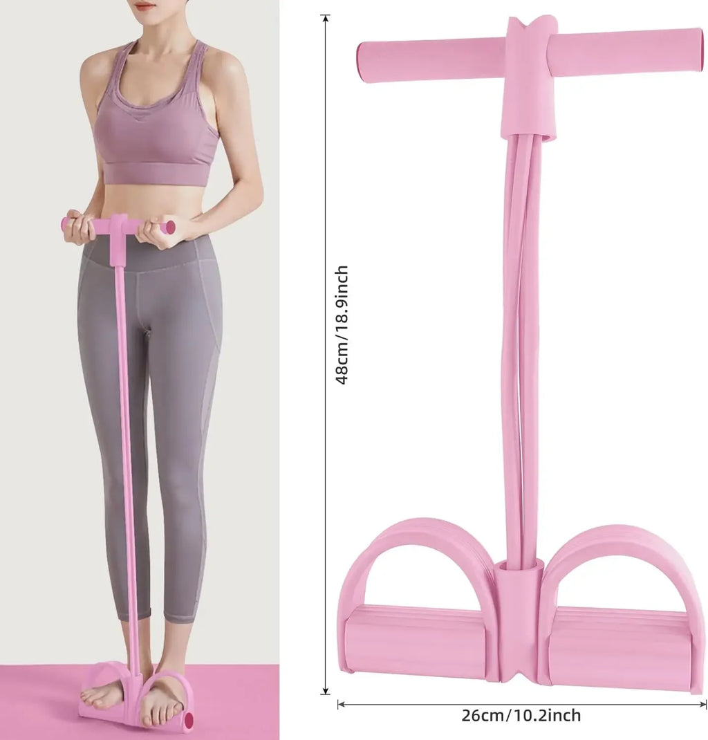 4 Level Resistance Band Tensioner Non Slip Handle Fitness Equipment for Abdominal and Yoga Training