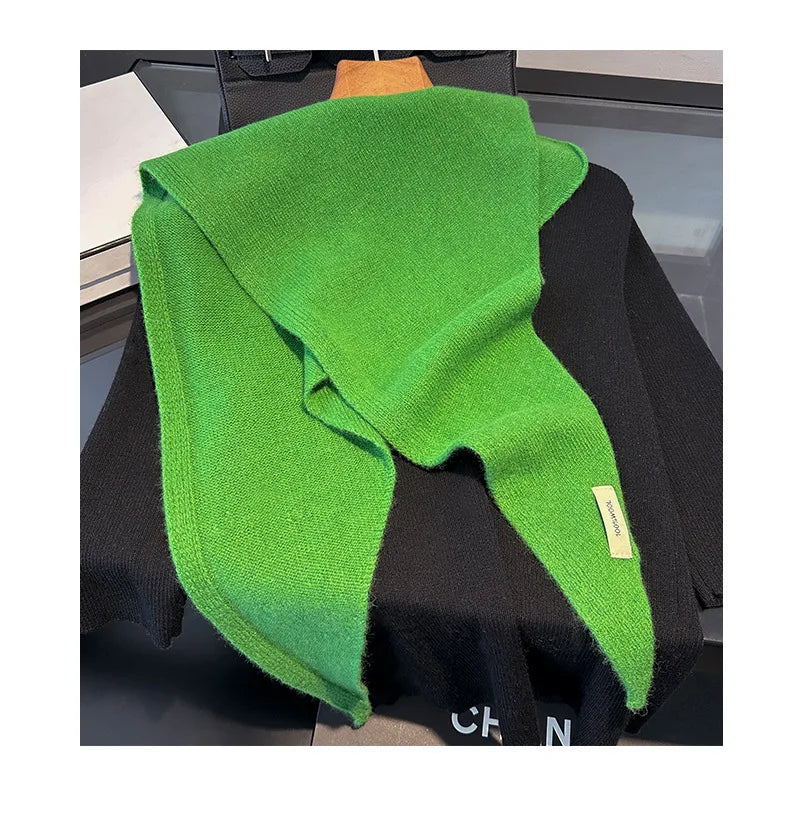 100% Wool Winter Scarf For Women Long Warm Cashmere Scarves Hijab Solid Lady Shawl Wrap Female Pashmina Bandana Head Scarfs New