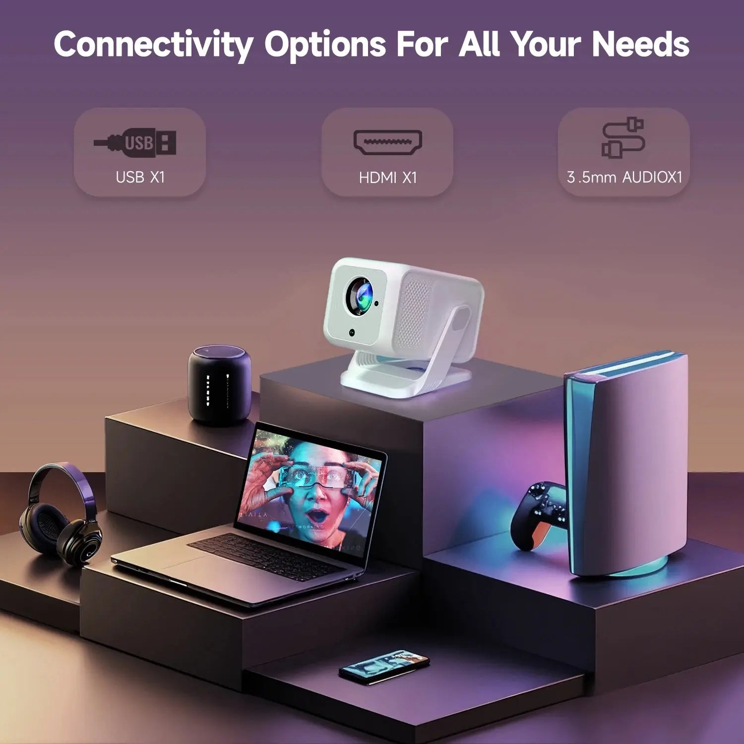 Magcubic HY310X 4K HD Portable Projector 1920×1080P 420 ANSI Android 11 with BT5.4 & 5W HiFi Speaker - trendingshoping.com