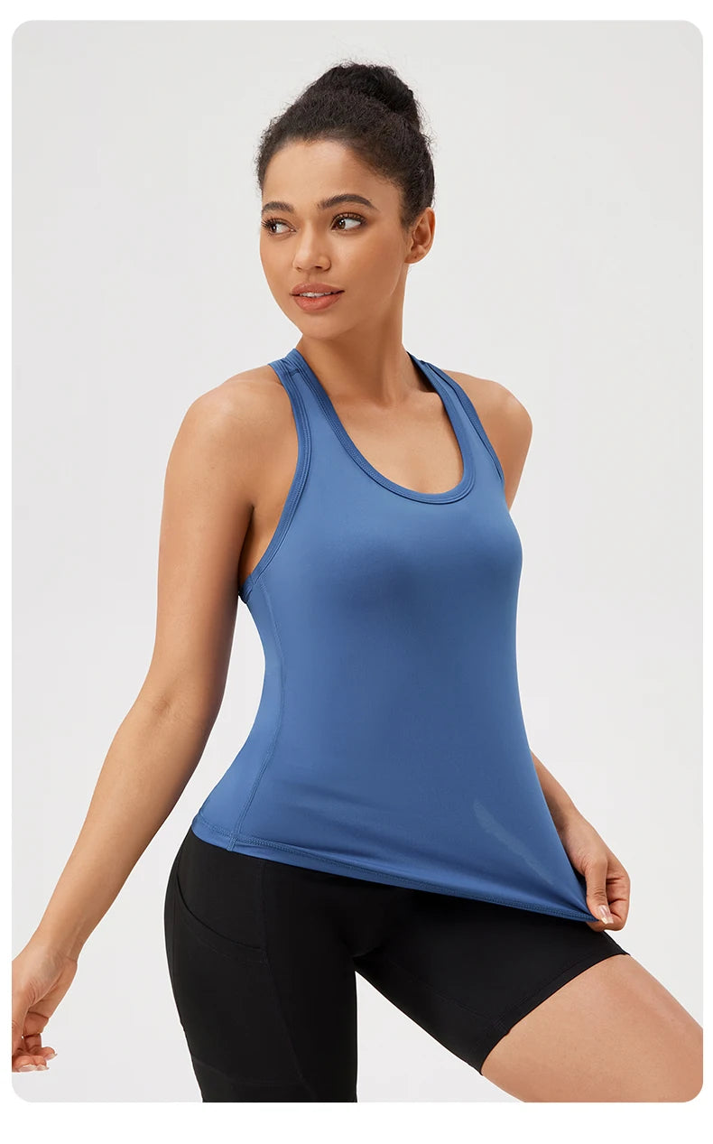Women’s Sleeveless Yoga Tank Top - Breathable Gym Sport Shirt for Running