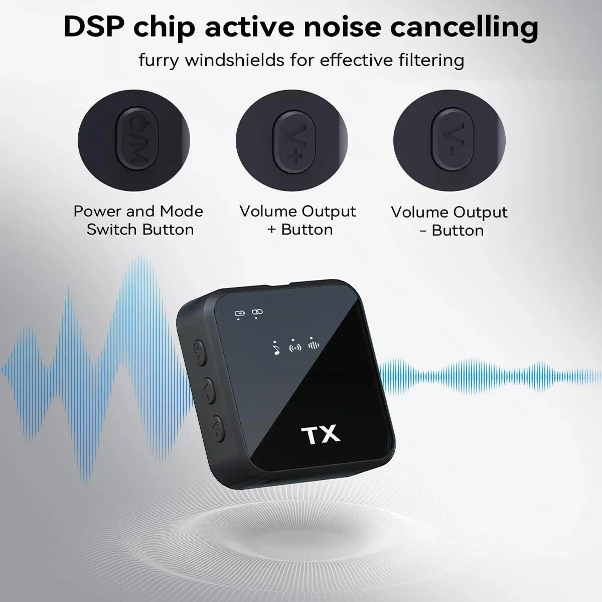 Wireless lavalier microphone for iPhone, camera, Android, reverb video recording, podcast noise reduction clip on microphone