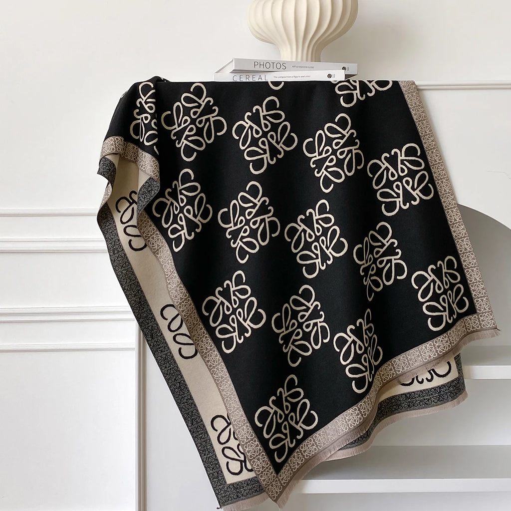 2025 Luxury Brand Women's Winter Warm Cashmere Scarf - Pashmina Shawl Wrap, Hijab, Travel Stole, Echarpe, Thick Warm Blanket