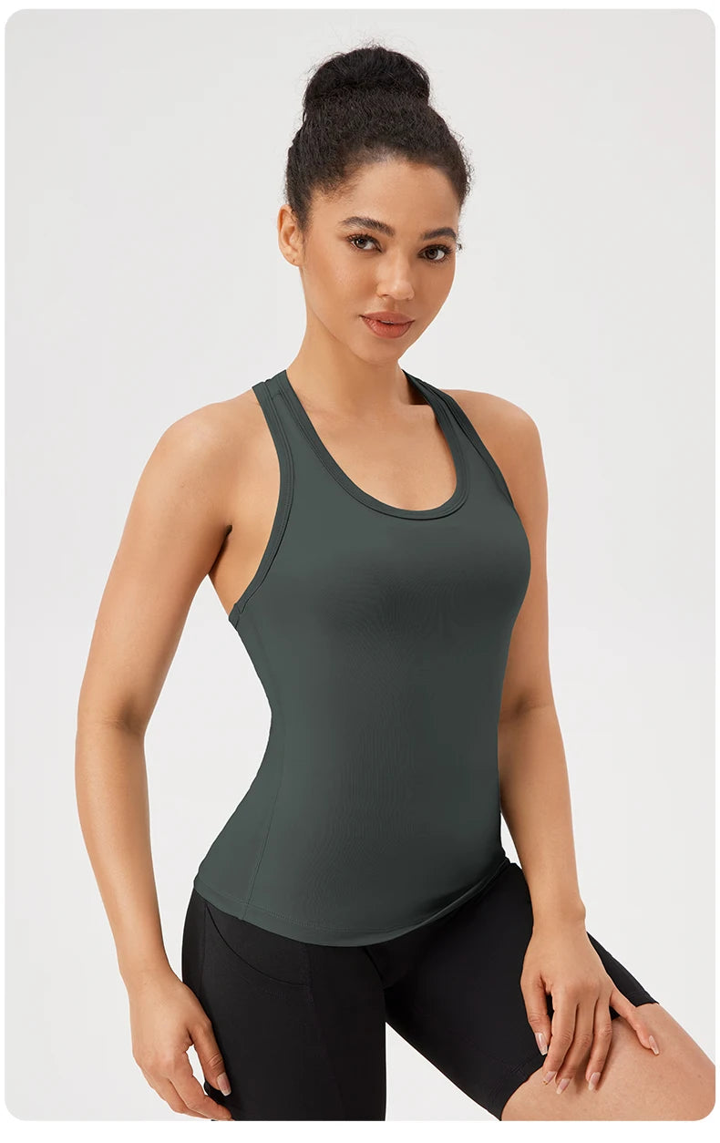 Women’s Sleeveless Yoga Tank Top - Breathable Gym Sport Shirt for Running