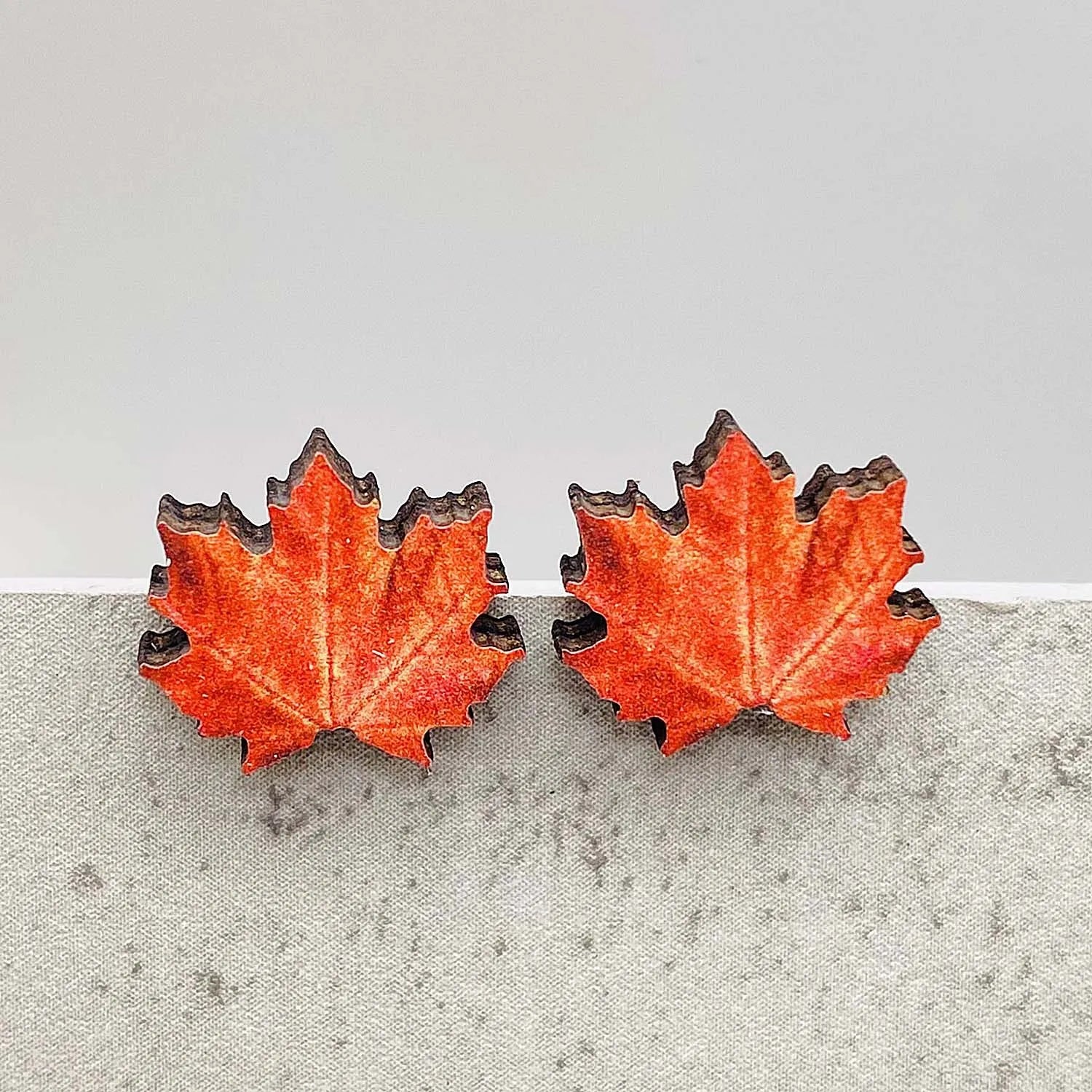 New Autumn Thanksgiving Ear Studs Maple Leaf  Pumpkin Turkey Sunflowe Dwarf Wooden Earrings Jewelry Thanksgiving Festival Gift