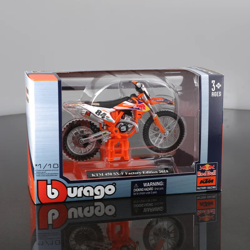 Bburago 1 18 Scale KTM GasGas RX450F 2021 Dakar Rally Alloy Die Cast Motorcycle Model