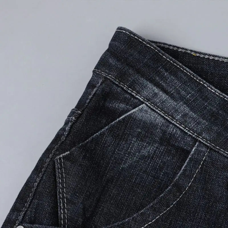 Mens Stretch Black Jeans Slim Fit Straight Leg Pants