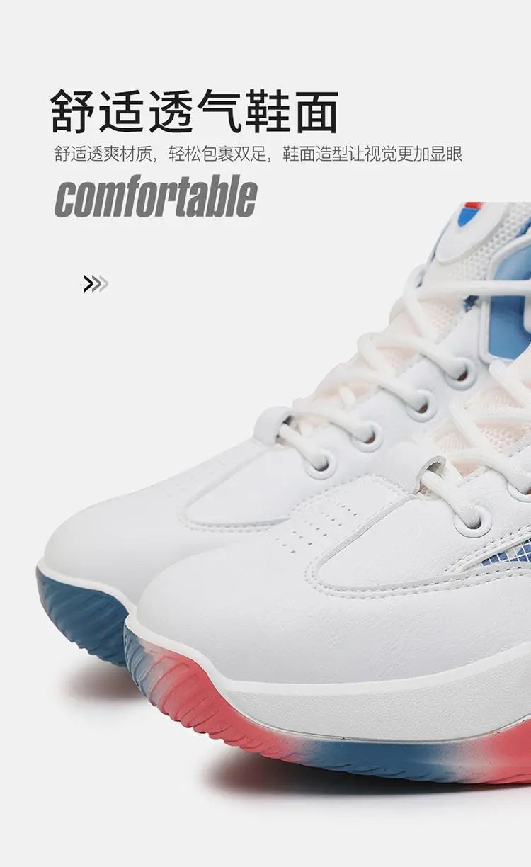 High Top Basketball Shoes for Couples | Air Cushion Athletic Sneakers – Wear Resistant & Breathable