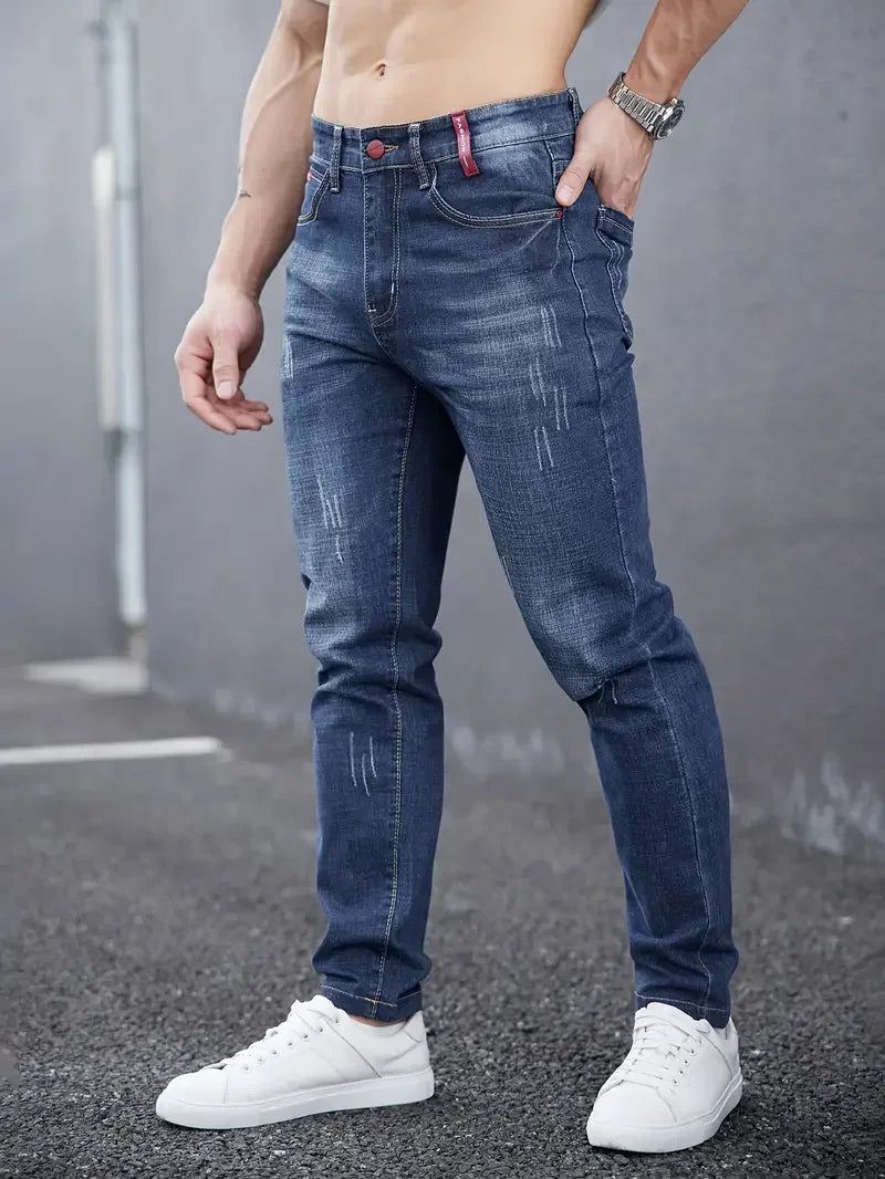2025 Men's Slim Casual Street Classic Skinny Jeans Pencil Jeans Trendyy Stretch Style Comfortable Casual Fashion Versatile