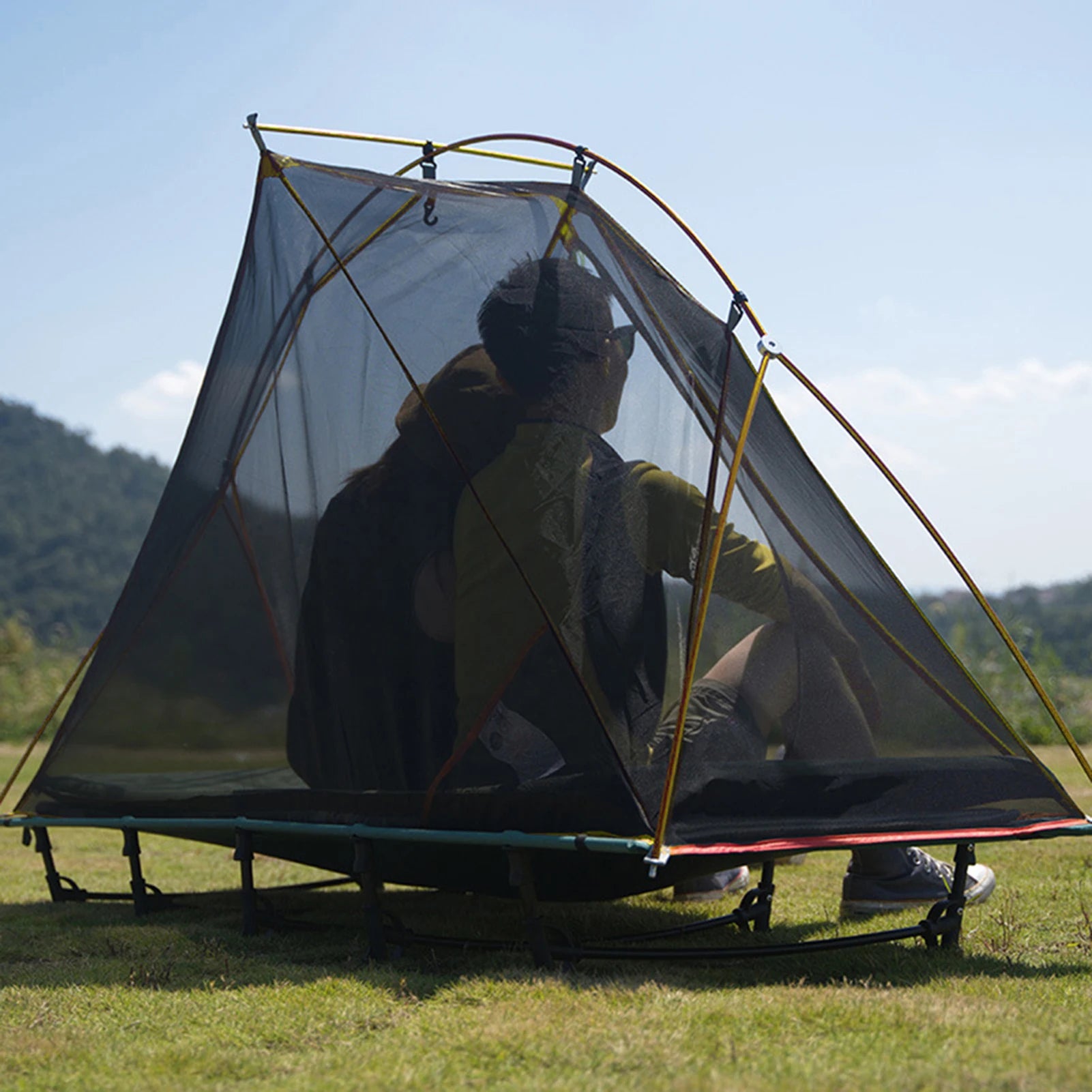 1 Person Camping Tent For Cot Lightweight Resistant Outdoor Backpacking Traveling Tent