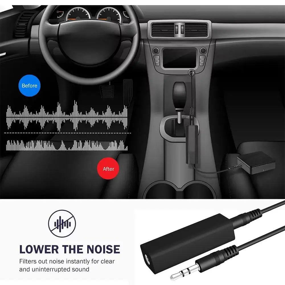 Speaker Line  Aux Audio Noise Filter Ground Loop Noise Isolator Eliminate for Car Stereo Audio System Home Stereo