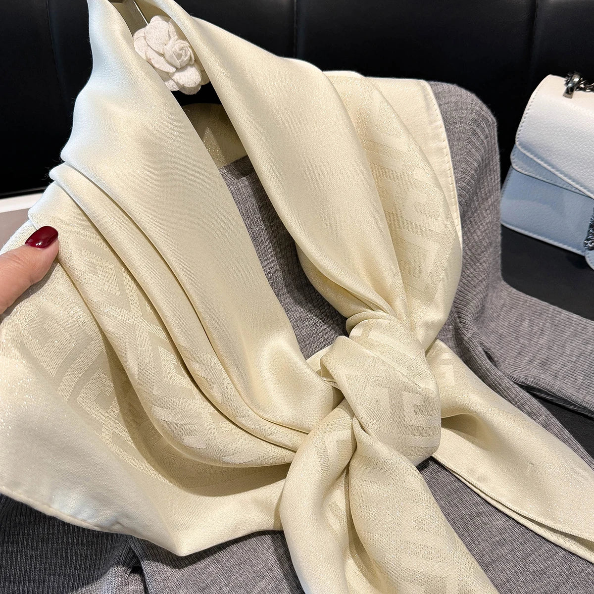 2025 Latest Spring and Autumn Women's Fashion Hijab Silky Muslim Square Sun Protection Shawl Luxury Brand Soft Female Scarf