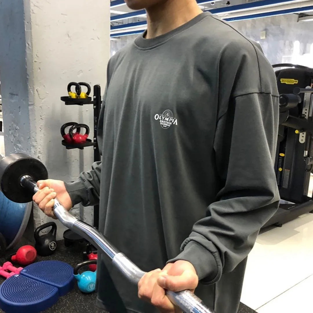 Men’s Long Sleeve Fitness Workout T-Shirt – Lightweight Gym & Bodybuilding Performance Top