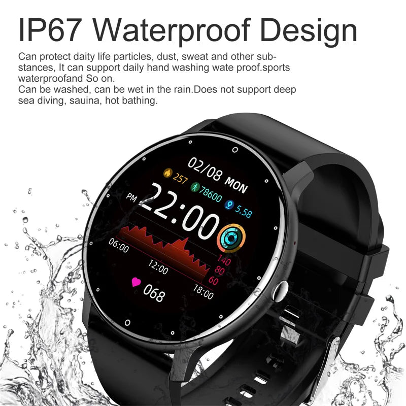 LIGE Smart Watch for Women & Men – Full Touch Screen, Bluetooth 5.2 Call, Waterproof Sports Fitness Tracker IP67 ZL02