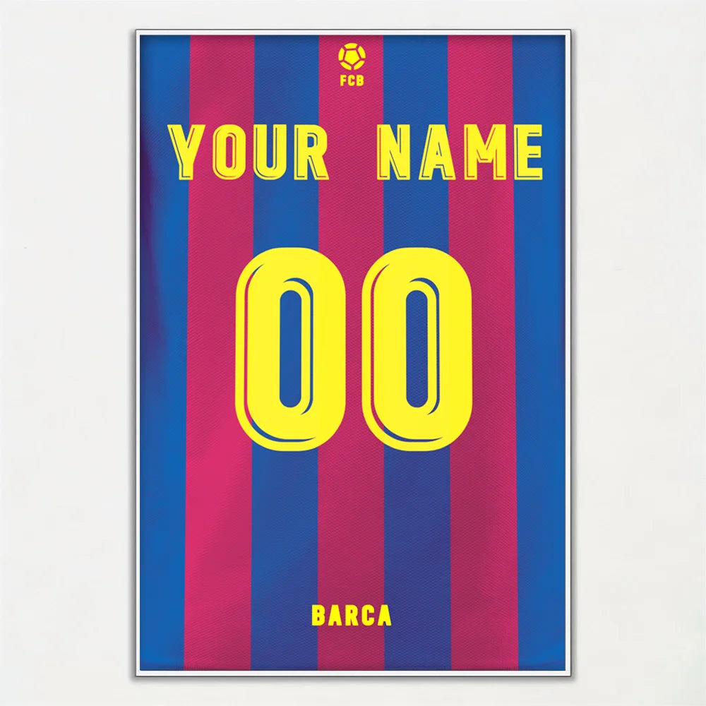 Football Jersey Name Poster Home Living Room Bedroom Bar Cafe Wall Art Decor