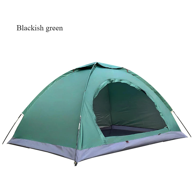 Outdoor Camping Tent Portable Hand Built Windproof Rain Sun Protection Hiking Tent For Couples And Children Double Bed Use