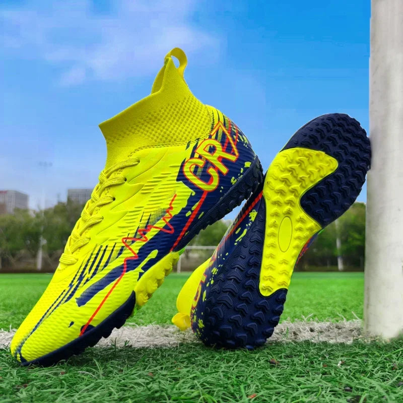 New Men Soccer Shoes Cleats Outdoor Match Training Football Boots Long Spikes Comfortable Breathable Non Slip for Adults and Boys