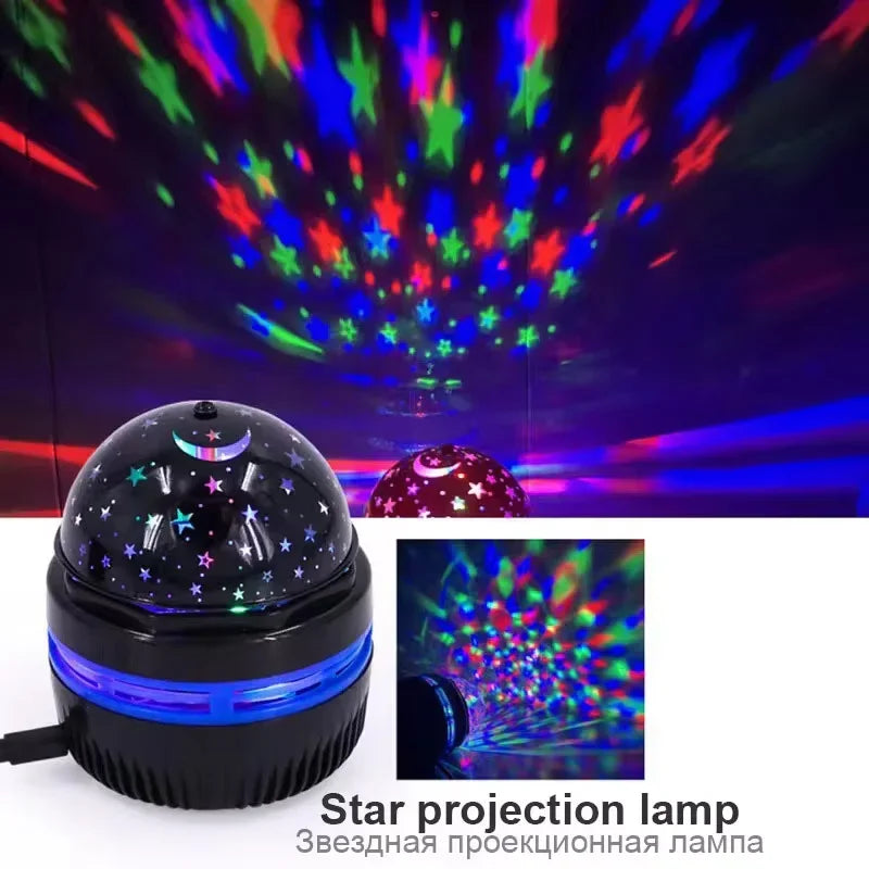 LED Starry Sky Night Lights USB Projector Lamp Magic Ball Moon Star Christmas Lights Home Room Atmosphere Decorations - trendingshoping.com