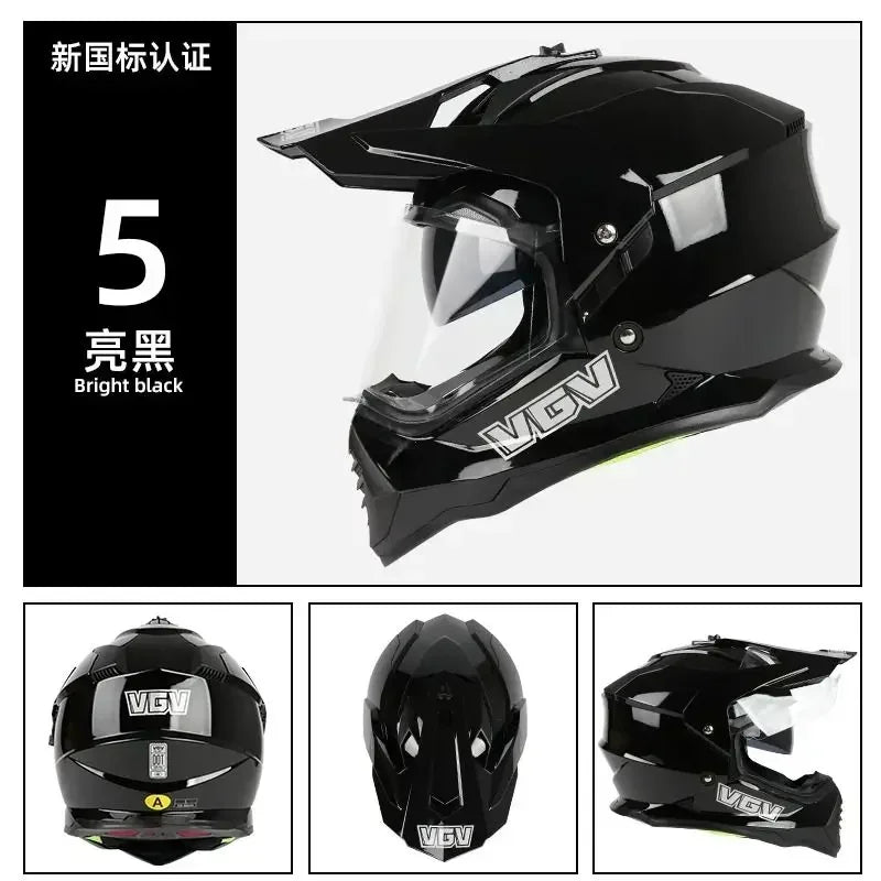 Motocycle Helmet MTB ATV Motocross Cascos Carbon Fiber Pattern Off-Road helmet Dual Lens Capacete Casco moto DOT Certification