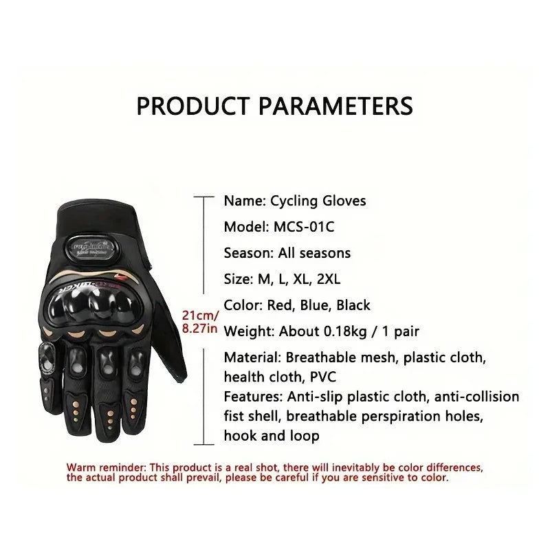 Touch Screen Motorcycle Gloves Breathable Anti Slip Sports Riding Gloves