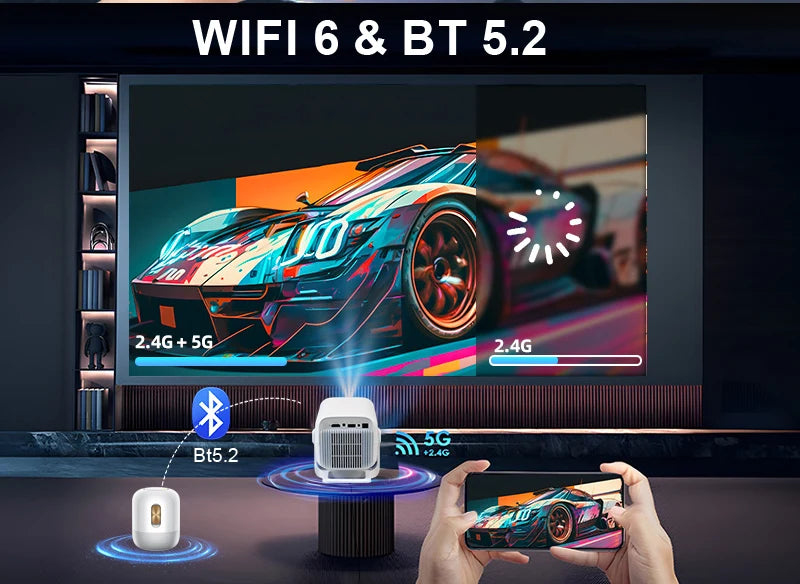 HUAWEISHI 4K Projector Android Native Portable 1080P Auto Focus 600ANSI Video home Cinema Outdoor hd led Projetor - trendingshoping.com