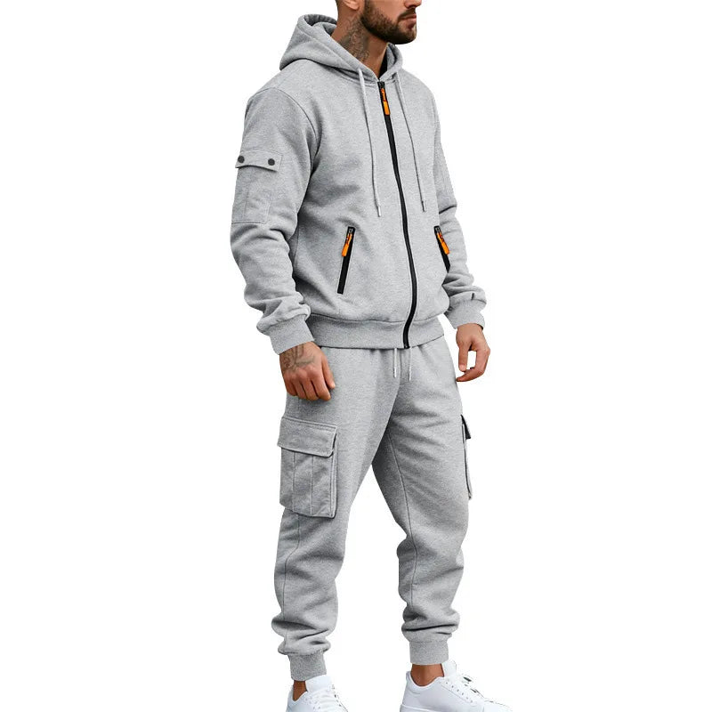 Men’s Winter Heavy Fleece Zip-Up Hoodie – Warm Casual Sportswear