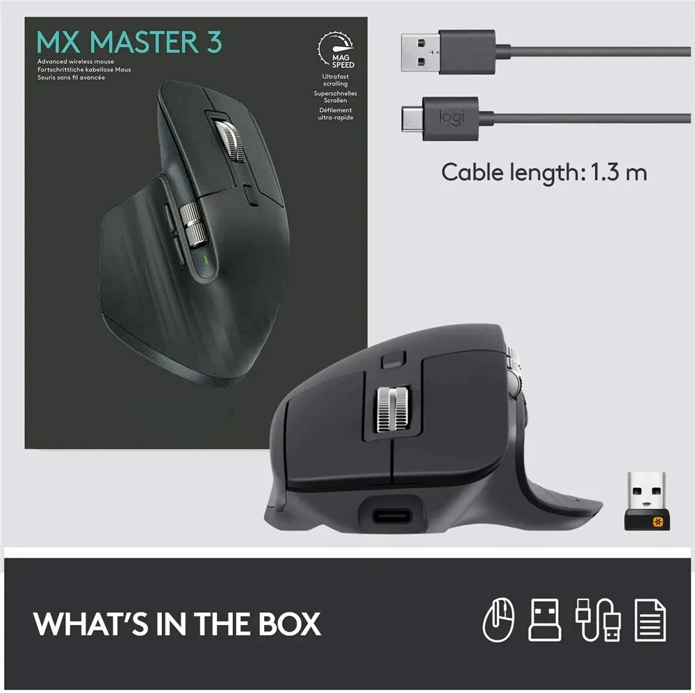2026 MX Master 3S and MX Master 2S Wireless Bluetooth Mouse 2.4G 8000DPI Office Mouse for PC Laptop