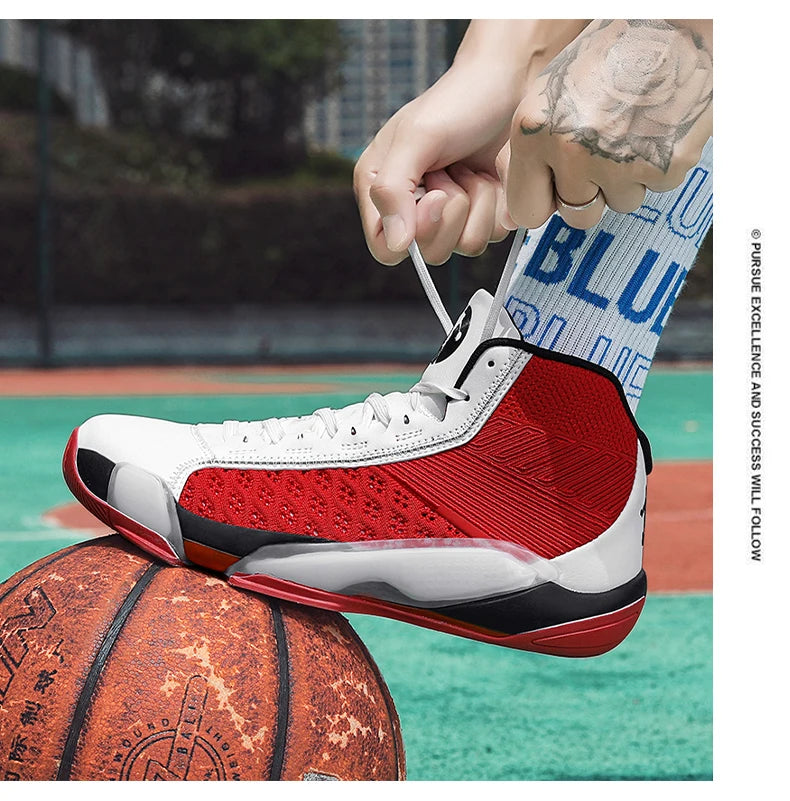Men’s High-Top Basketball Sneakers | Breathable Non-Slip Outdoor Sports Shoes