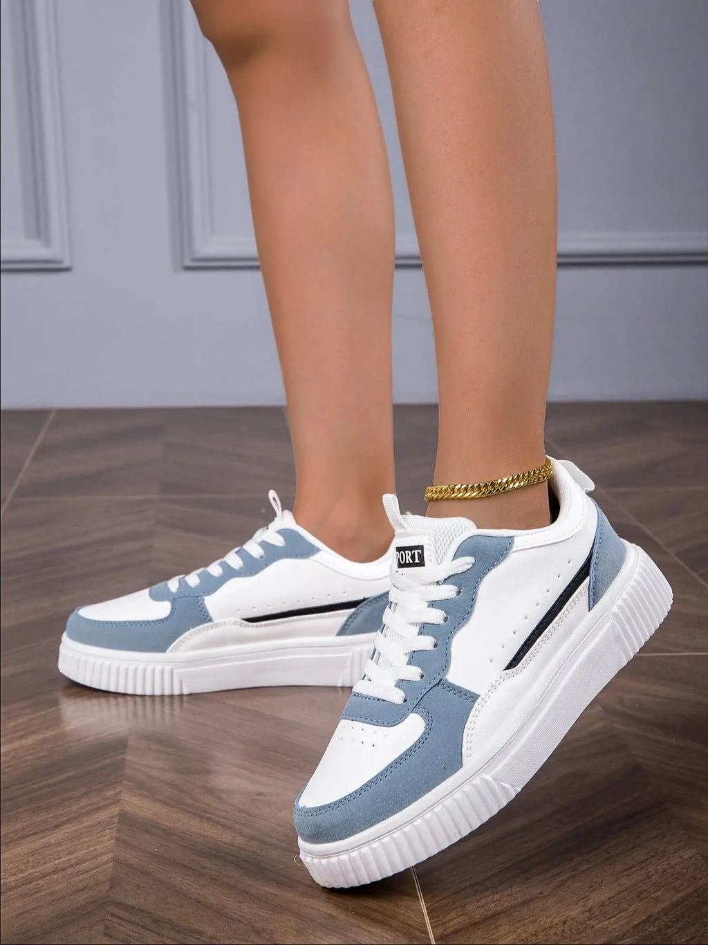 Men’s Breathable White Sneakers | Trendy Non-Slip Thick Sole Casual Shoes for Summer