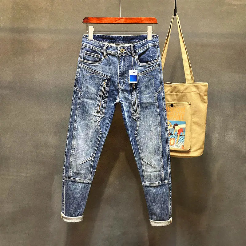 Jeans for Men Harem Torn High Quality Loose Mens Cowboy Pants Buggy Stylish Punk Boot Cut Vintage Ripped Washed Retro Trousers L - trendingshoping.com