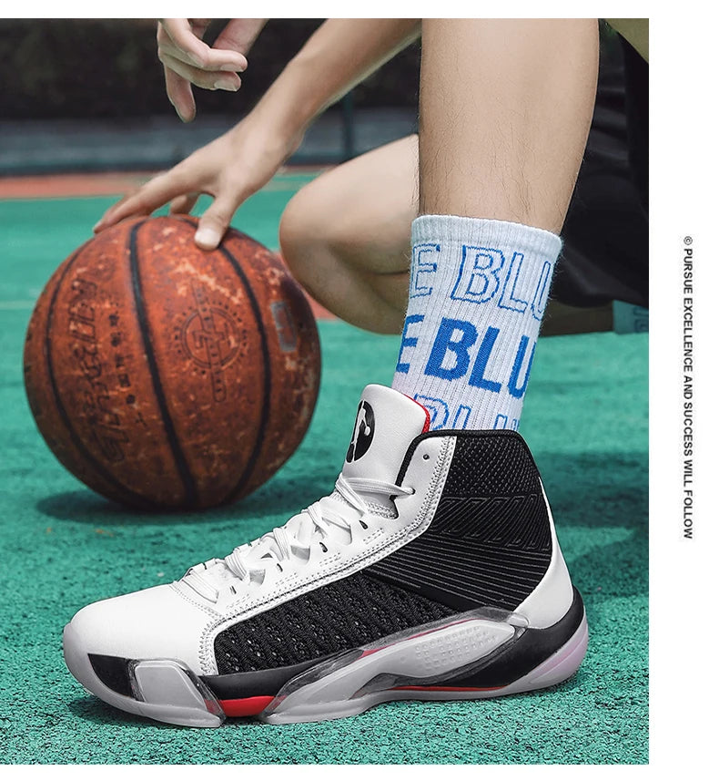 Men’s High-Top Basketball Sneakers | Breathable Non-Slip Outdoor Sports Shoes