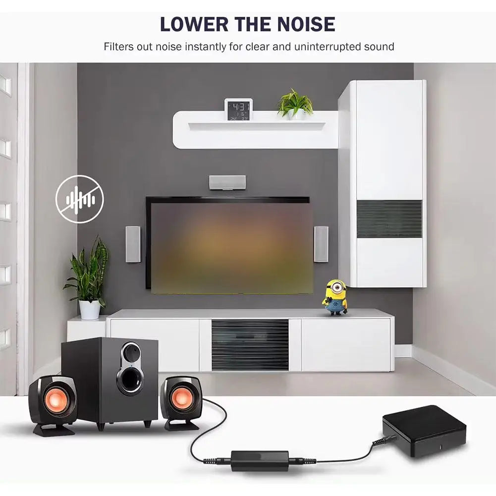 Speaker Line  Aux Audio Noise Filter Ground Loop Noise Isolator Eliminate for Car Stereo Audio System Home Stereo