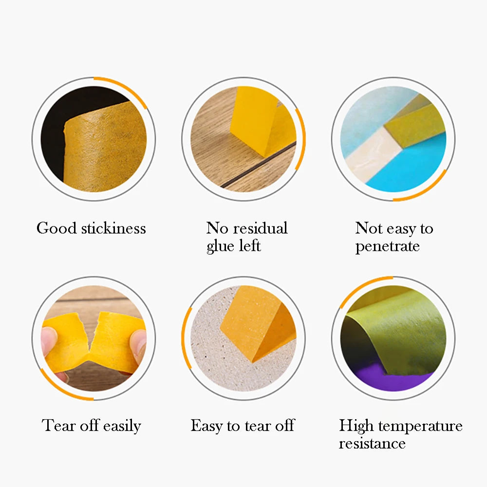 yellow Adhesive Masking Tape | Textured Paper for Car Paint & Decorationting Model Tool