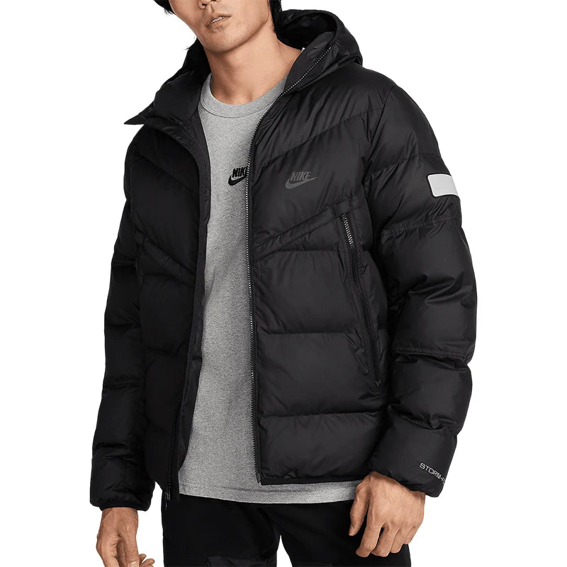 Professional Windproof Men's Winter Jacket - Water-Repellent Storm-Performance Outerwear - Insulated Warm Sportswear Jacket (HF6603-010) - Black