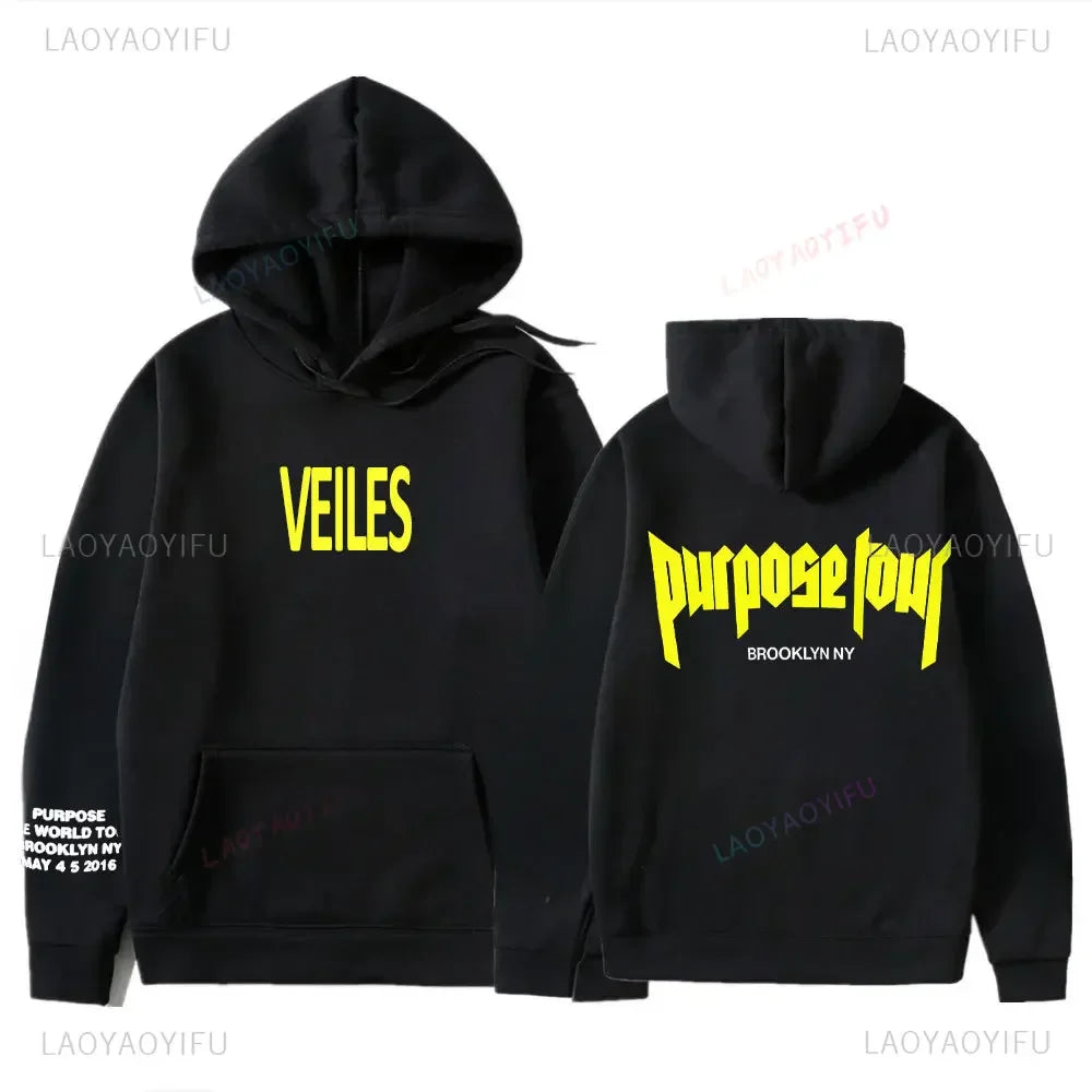 HoodiMen's & Women's Hoodie – Justin Bieber Purpose Tour Print, Hip Hop Streetwear Fleece Pullover, Warm Fashion Hoodye Sweatshirt