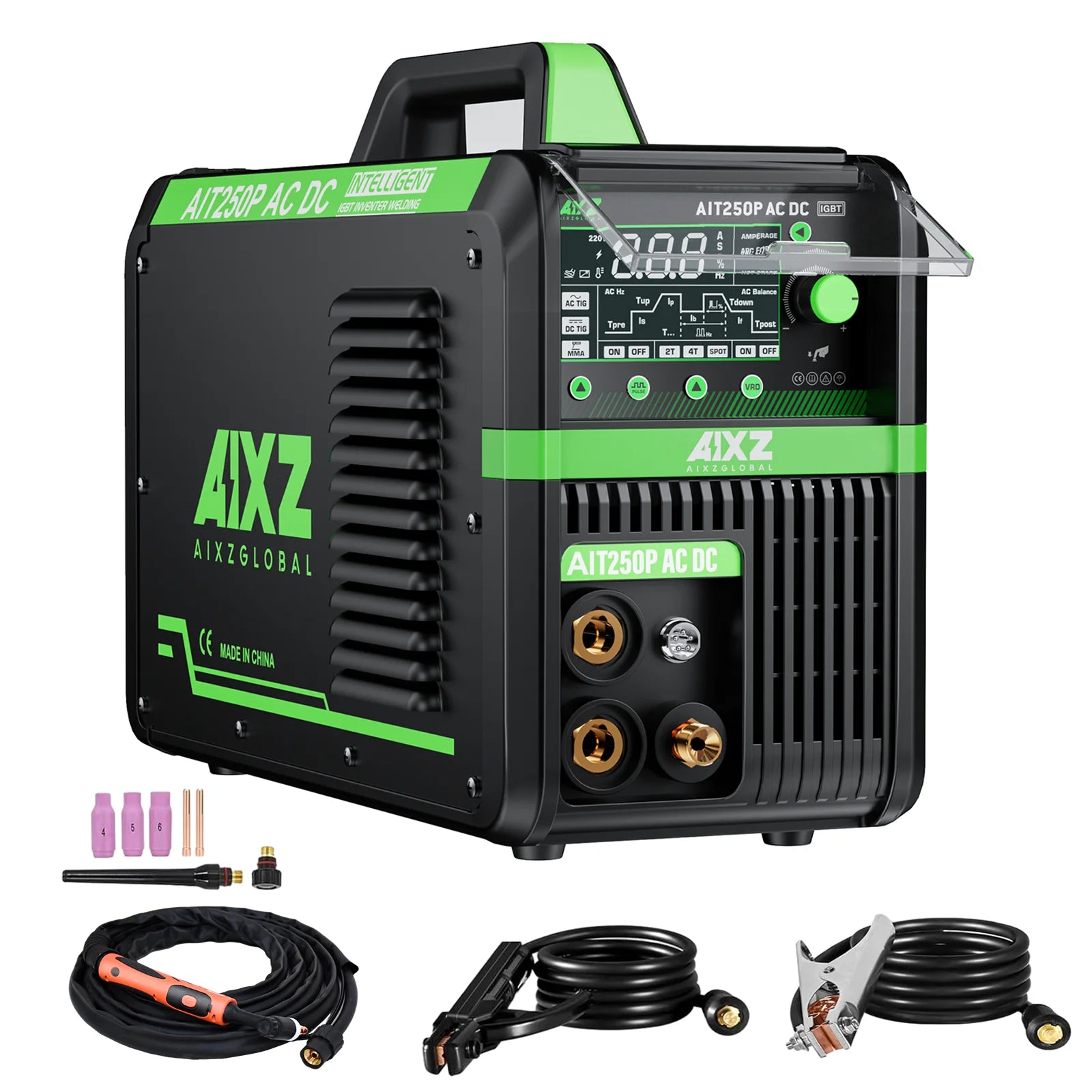 AIXZ 250A 5 in 1 HF TIG Welder AC/DC Aluminum Welding MMA/ARC/Argon Digital Pulse 2T/4T IGBT Inverter Stainless Welding Machine - trendingshoping.com