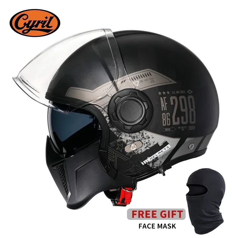 Modular Motorcycle Helmet Full Face Open Face Retro Helmets DOT ECE APPROVED CYRIL OP12A Capacete De Moto Masculino