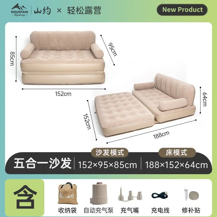 Outdoor Camping Inflatable Sofa Portable Folding Air Mattress For Hiking Tent Home Use