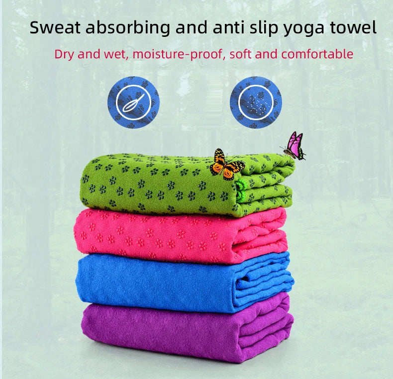 Yoga Mat Towel Non Slip Absorbent Hot Yoga Towel with Grip Points for Pilates Fitness