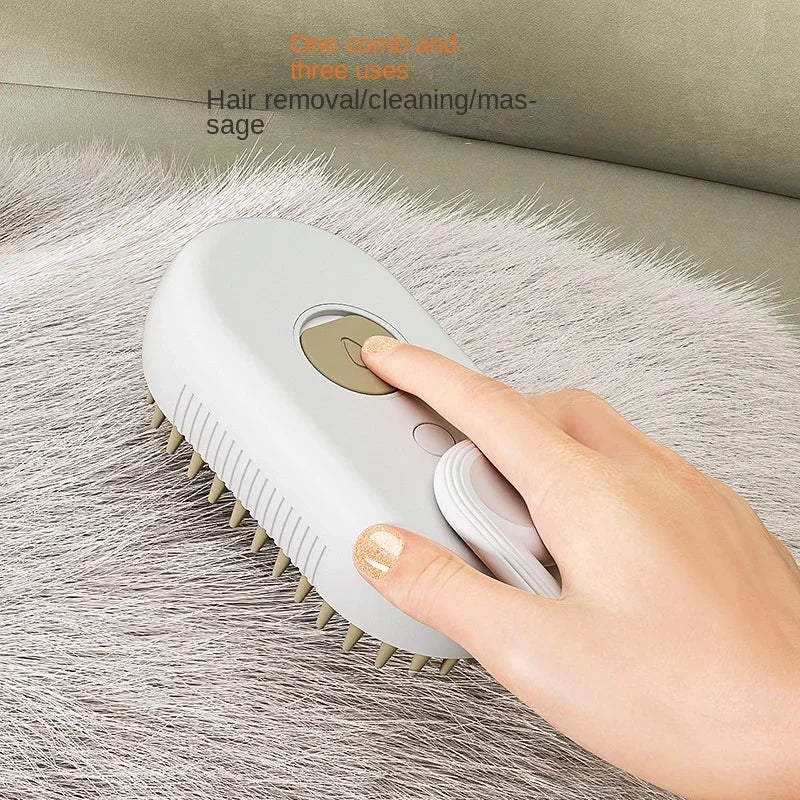 Electric Spray Pet Brush 3 In 1 Dog Cat Grooming Massage Brush For Removing Loose Hair