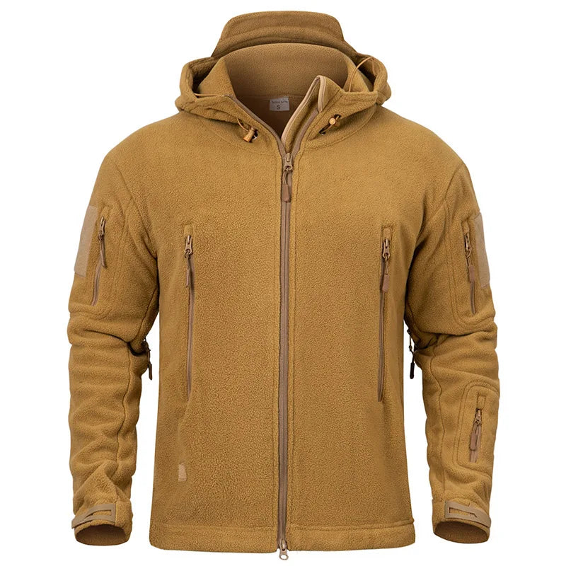 Men’s Tactical Fleece Jacket – Warm Winter Hoodie for Outdoor Hiking and Sports