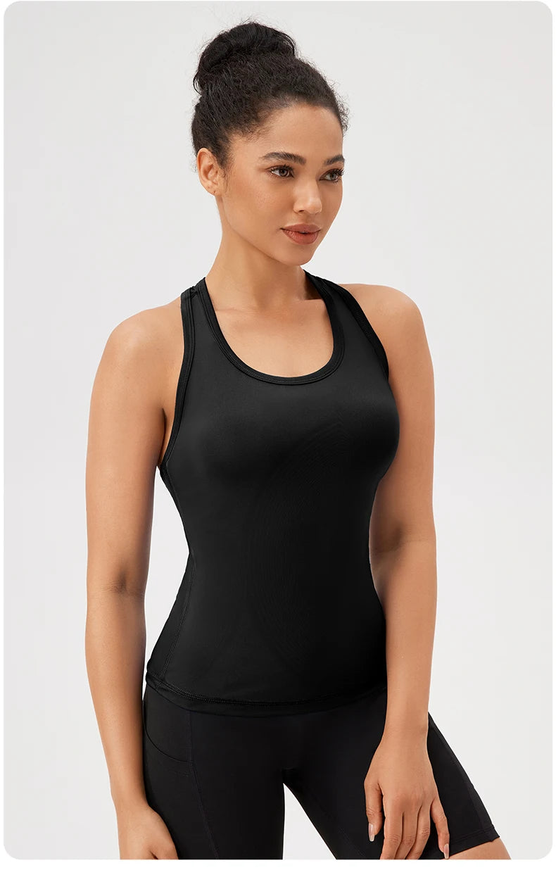 Women’s Sleeveless Yoga Tank Top - Breathable Gym Sport Shirt for Running
